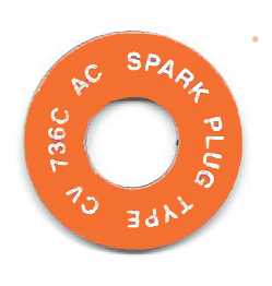 #736 PCV valve tag. Orange w/White lettering.