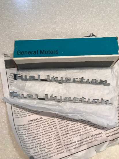NOS 1957 Corvette Fuel Injection Emblems