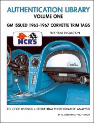 NCRS Authentication Library Vol 1 1963-67 Corvette Trim Tags