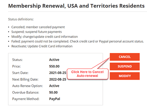 Cancel Auto-renewal